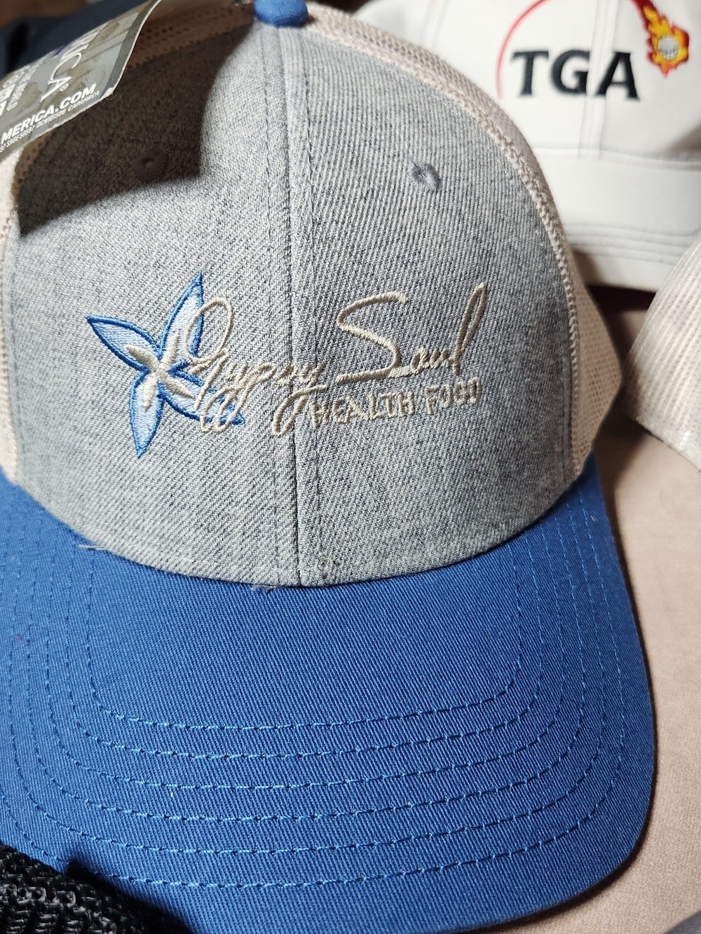 Assorted Men's Lot 10 Some Mesh Back Baseball Caps - Blue/Gray/Green/Navy White - Picture 4 of 9